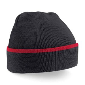 Czapka Beechfield Teamwear - czarna / klasyczna / czerwona