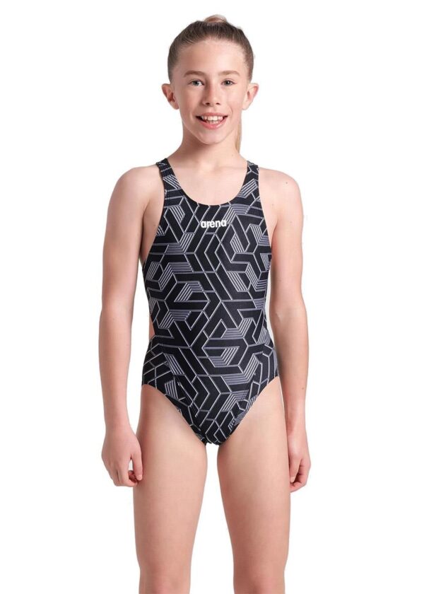 Arena Djevojački kupaći kostim Escape Swim Tech Back - crni