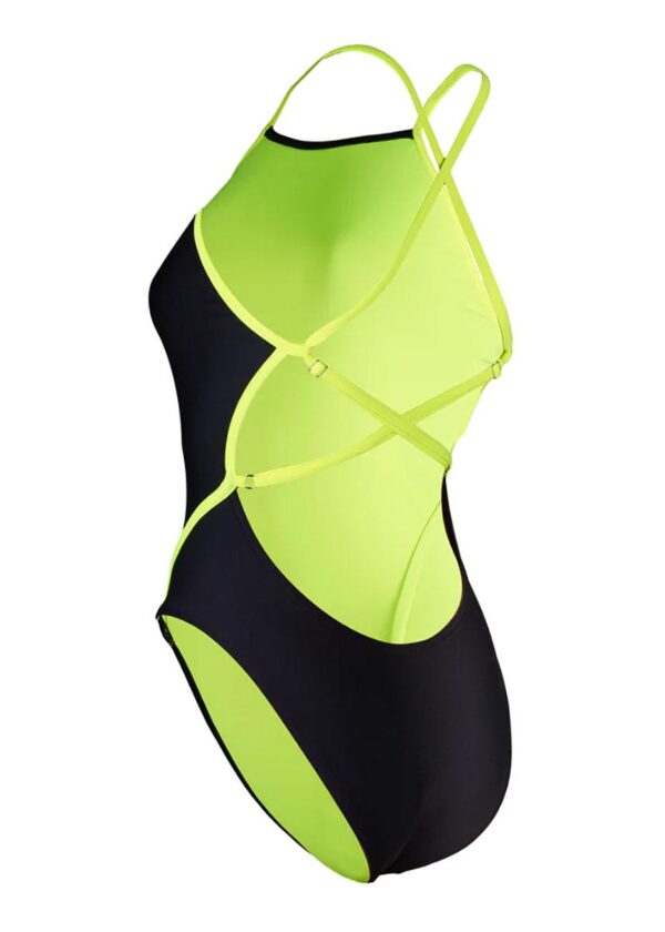 Aquasphere Dámské plavky Essential Diamond Back s nastavitelnými zády – černé / žluté
