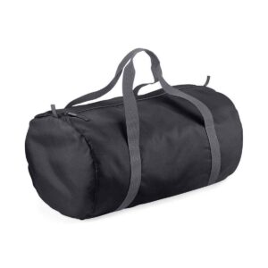 BagBase Packaway torba za bačvu - crna / grafitno siva