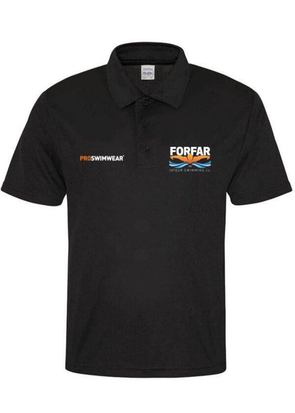 Μαύρη μπλούζα πόλο ForFar Swimming Club Custom-0