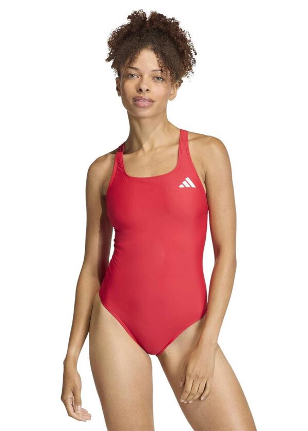 Adidas Maiô Essential com Decote em V nas Costas - Vermelho