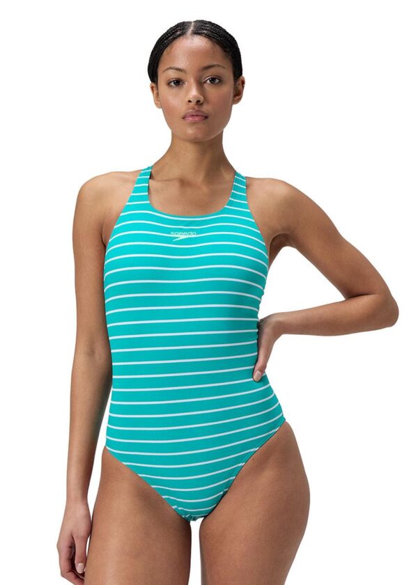 Speedo Mulheres Endurance+ Maiô Medalhista Estampado - Turquesa
