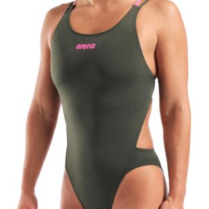 Arena Kupaći kostim s više leđa, Solid Swim Tech - Kadulja / Ružičasta