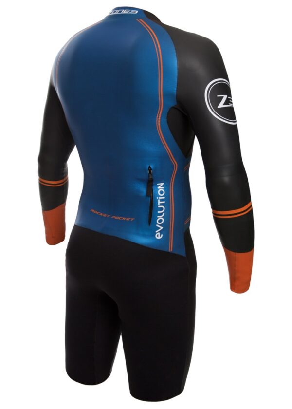 Zone3 Fato de mergulho masculino Swim-Run Evolution com mangas de 8 mm para as panturrilhas