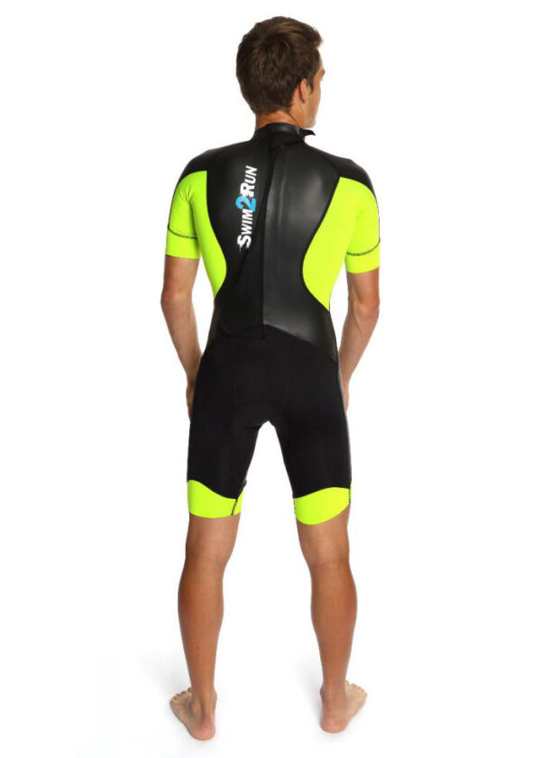 Dare2Tri Roupa de Neoprene SwimRun GO Masculina – Preta/Amarela
