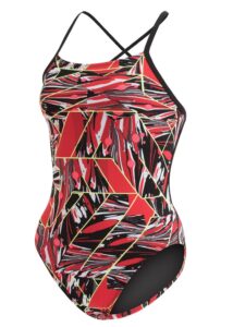 Dolfin Costume da bagno Graphlite Vantage con incrocio sulla schiena per ragazze - Rosso