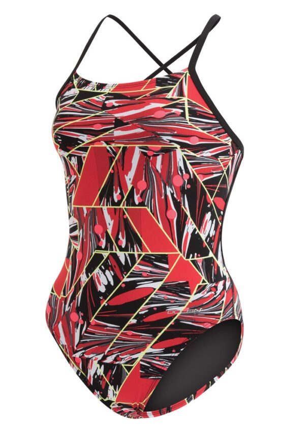 Dolfin Costume da bagno Graphlite Vantage con incrocio sulla schiena per ragazze - Rosso