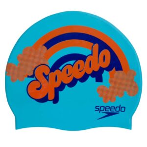 Speedo Kapa za plivanje Slogan Junior - Aqua Splash / Tamnoplava / Čisto narančasta