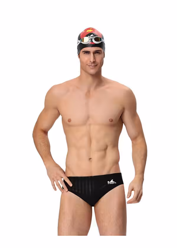 Yingfa Costume da bagno Streak Sharkskin 9802-1 per ragazzi, nero