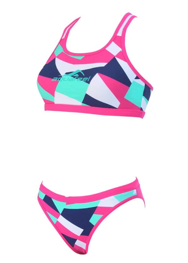Aquafeel Mini biquíni de natação Digital Splash com costas cruzadas para meninas