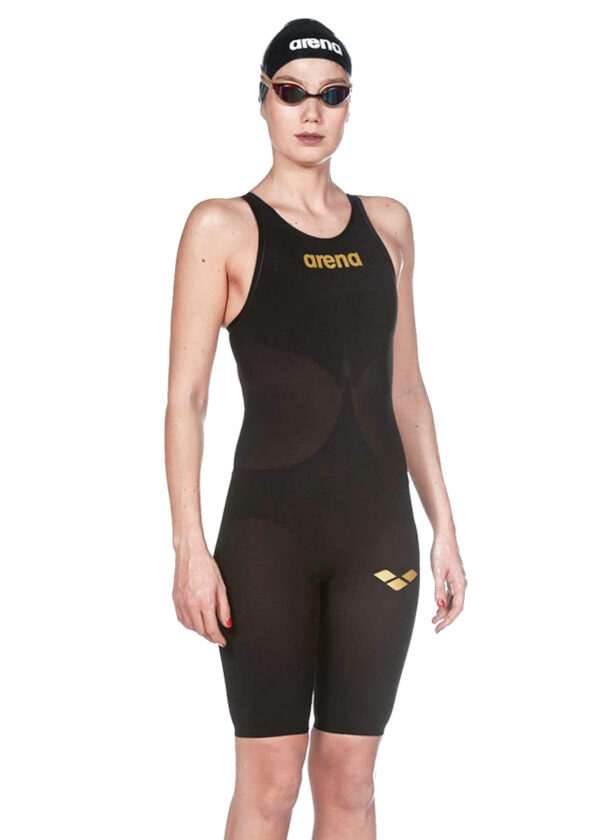 Arena Powerskin Carbon Air² Calça de joelho aberta nas costas - Preto / Dourado