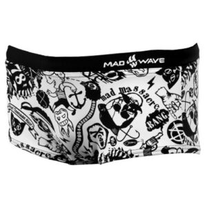 Mad Wave Costume da bagno caraibico per ragazzi, nero/bianco