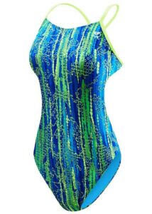 TYR Costume da bagno da donna Hiromi Sport Cut Out Fit Durafast One - Blu / Verde
