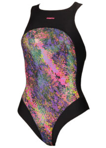 Maru Costume da bagno da donna con stampa serpente scintillante - Rosa/Verde