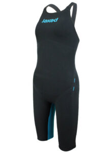 Jaked Tuta da ginocchio J-Keel chiusa sul retro, nera/turchese
