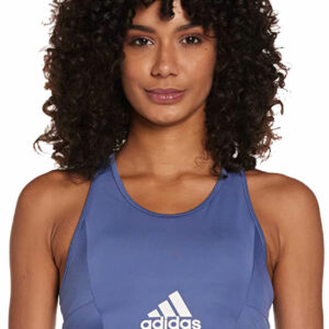 Adidas Ženski sportski grudnjak s podstavom i logotipom Aeroready Designed 2 Move - ljubičasti