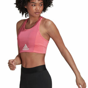 Adidas Ženski sportski grudnjak Aeroready Designed 2 Move s podstavom i logom - ružičasti