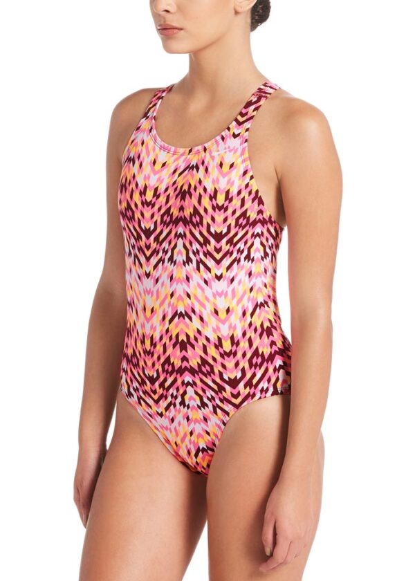 Nike Digi Arrow Damski Powerback Swimsuit - Fuchsia