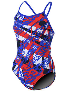 Dolfin Costume da bagno Zephyr per ragazze - Rosso / Bianco / Blu