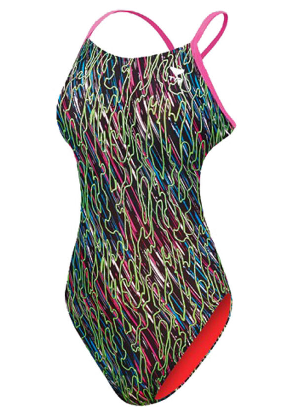 TYR Costume da bagno Electro CutoutFit Durafast One da donna - Blu navy/Rosa