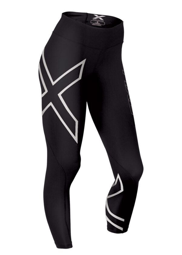 2XU Γυναικείο κολάν συμπίεσης μεσαίου ύψους - Μαύρο / Λευκό
