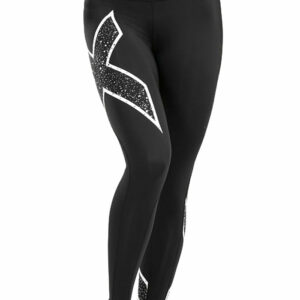 2XU Ženske tajice srednjeg struka Bonded - crne/galaksi bijele