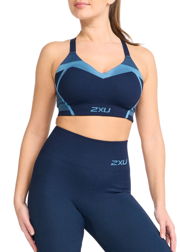 2XU Ženski grudnjak Motion Tech - ponoćno/plava boja jezera