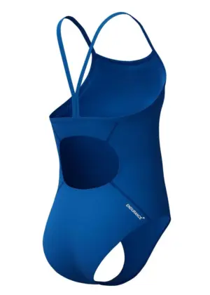 Speedo Dívky Endurance+ Plavky s tenkými pásky a logem – modré